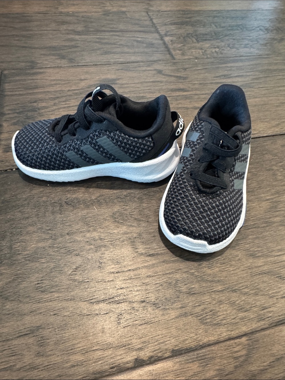 adidas Kids Black and White Knit Sneakers